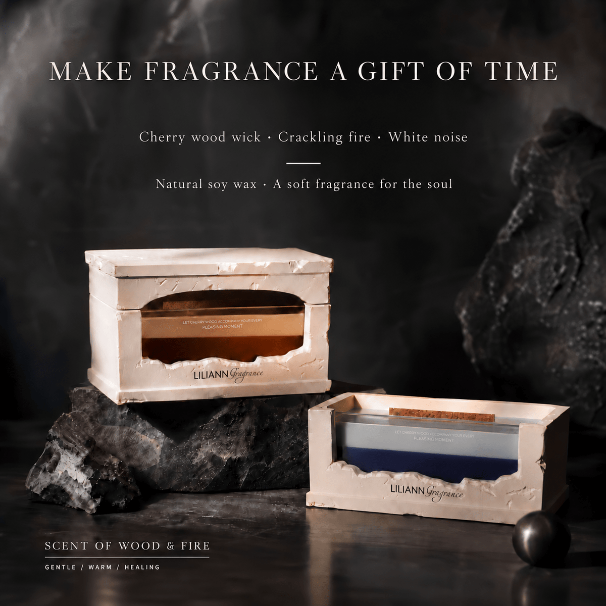 Fireplace Decorative Handcrafted Candle – Home Fragrance - Sculptural Soy Candle | LILIANNOBJECT
