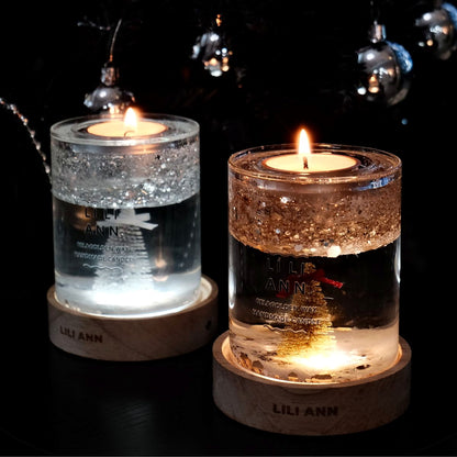 Christmas Tree Keepsake Ornament Gel Candle – Refillable Home Fragrance, Gingerbread Kitchen