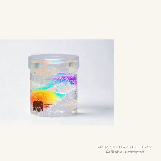 Rainbow Decorative Gel Candle – Refillable Home Fragrance, After the Rain - home decor | LILIANNOBJECT