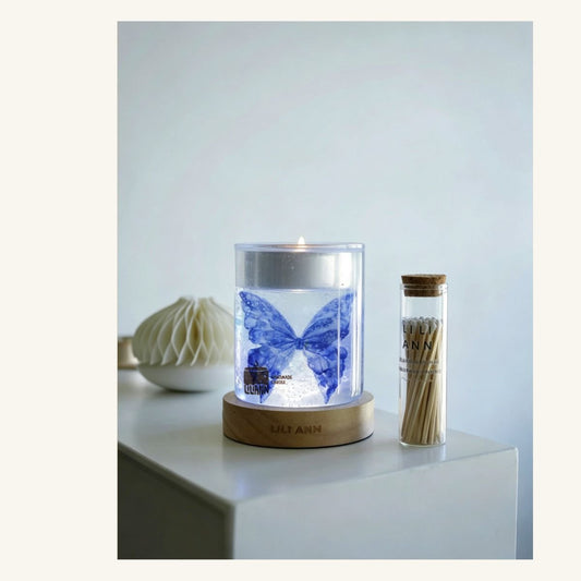 Butterfly Decorative Gel Candle – Refillable Home Fragrance, Citrus Bloom - home decor | LILIANNOBJECT