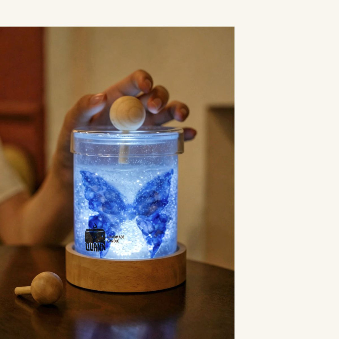 Butterfly Decorative Gel Candle – Refillable Home Fragrance, Citrus Bloom - home decor | LILIANNOBJECT