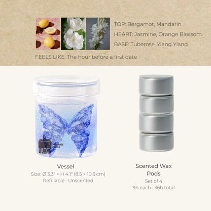 Butterfly Decorative Gel Candle – Refillable Home Fragrance, Citrus Bloom - home decor | LILIANNOBJECT