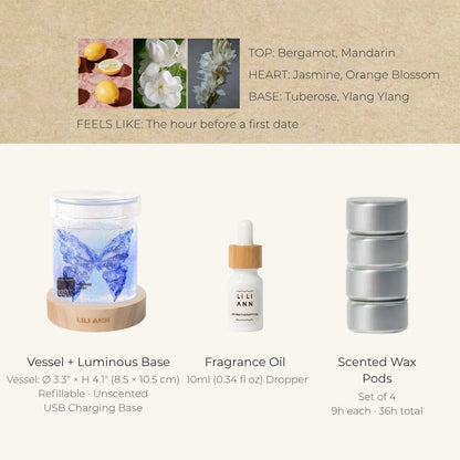 Butterfly Decorative Gel Candle – Refillable Home Fragrance, Citrus Bloom - home decor | LILIANNOBJECT