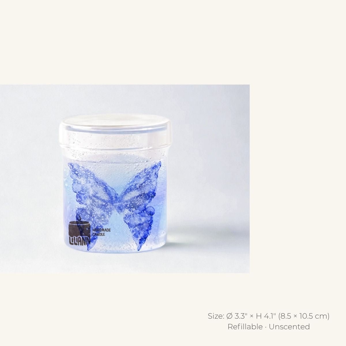 Butterfly Decorative Gel Candle – Refillable Home Fragrance, Citrus Bloom - home decor | LILIANNOBJECT