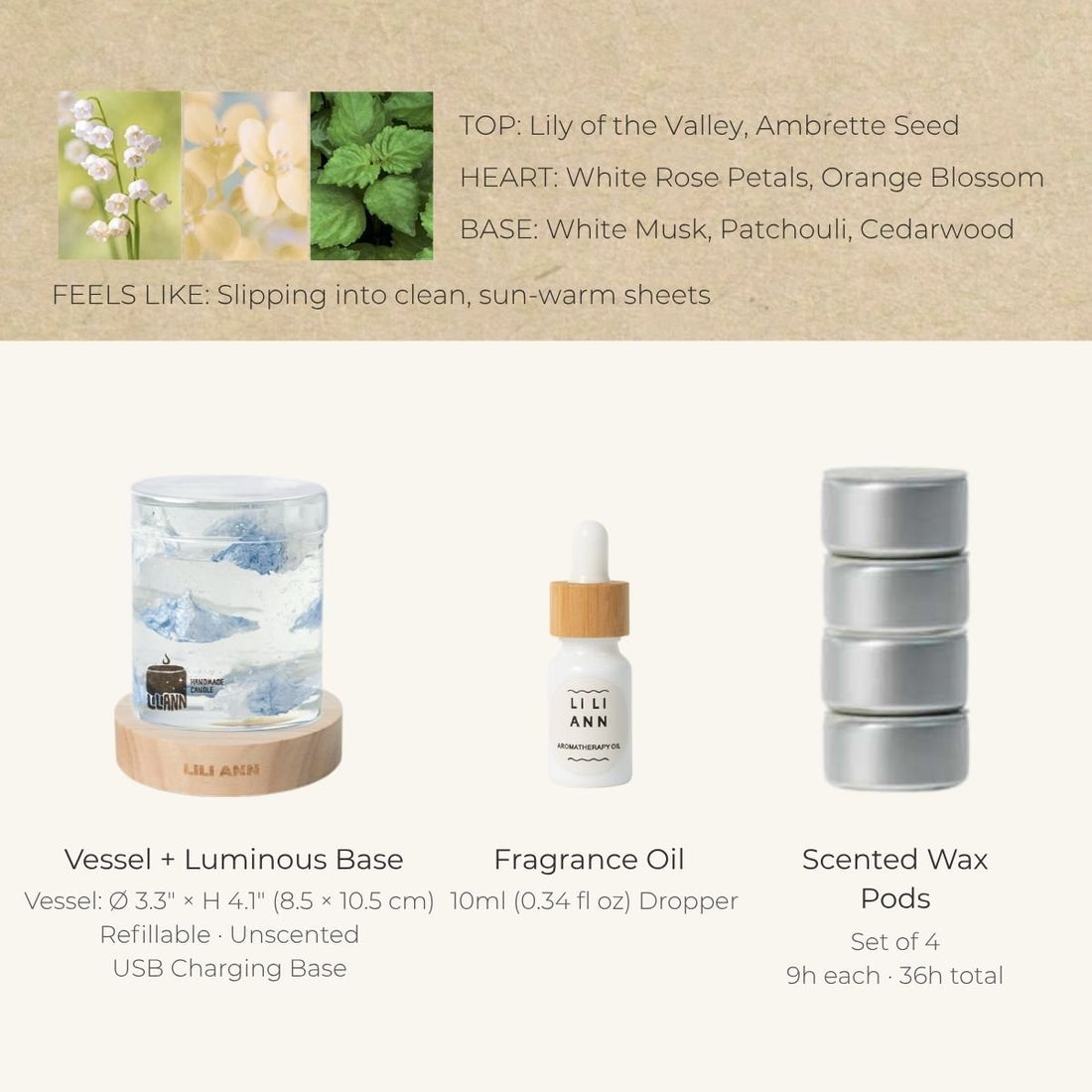 Cloud Decorative Gel Candle – Refillable Home Fragrance, Sunlit Linen - home decor | LILIANNOBJECT