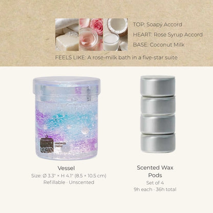 Dreamscape Decorative Gel Candle – Refillable Home Fragrance, Velvet Rose - home decor | LILIANNOBJECT
