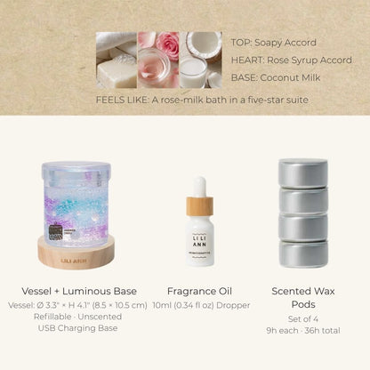 Dreamscape Decorative Gel Candle – Refillable Home Fragrance, Velvet Rose - home decor | LILIANNOBJECT