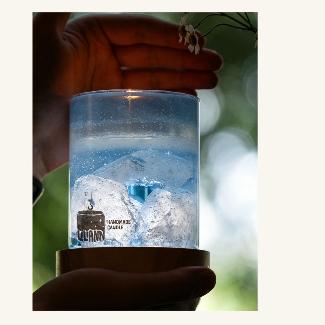 Glacier Decorative Candle Vessel – Refillable Home Fragrance, Frosted Yuzu - home decor | LILIANNOBJECT