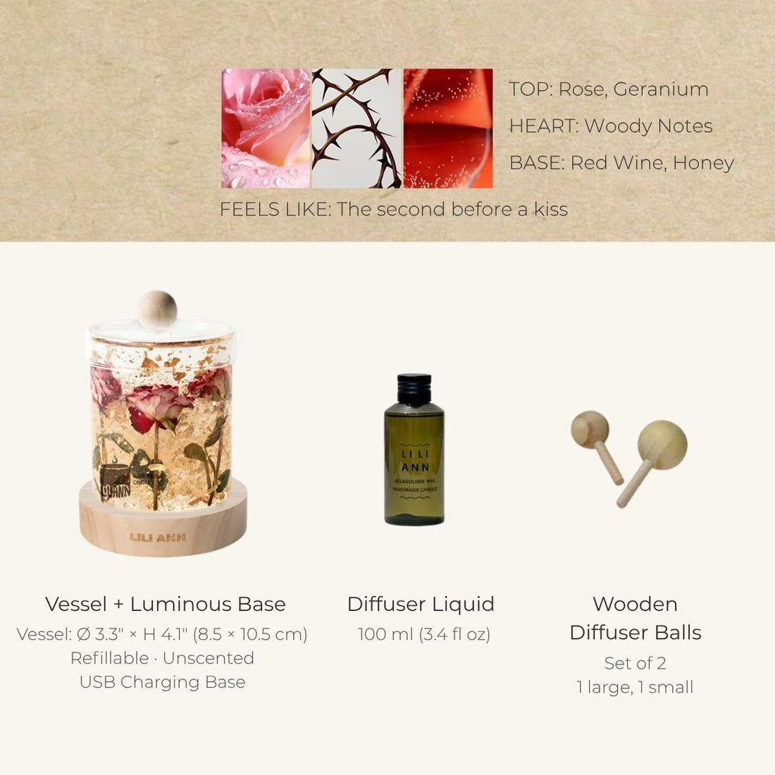 Gold Rose Decorative Gel Candle – Refillable Home Fragrance, Rose Nectar - home decor | LILIANNOBJECT