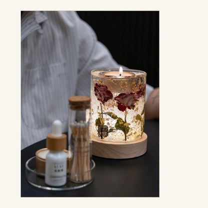 Gold Rose Decorative Gel Candle – Refillable Home Fragrance, Rose Nectar - home decor | LILIANNOBJECT