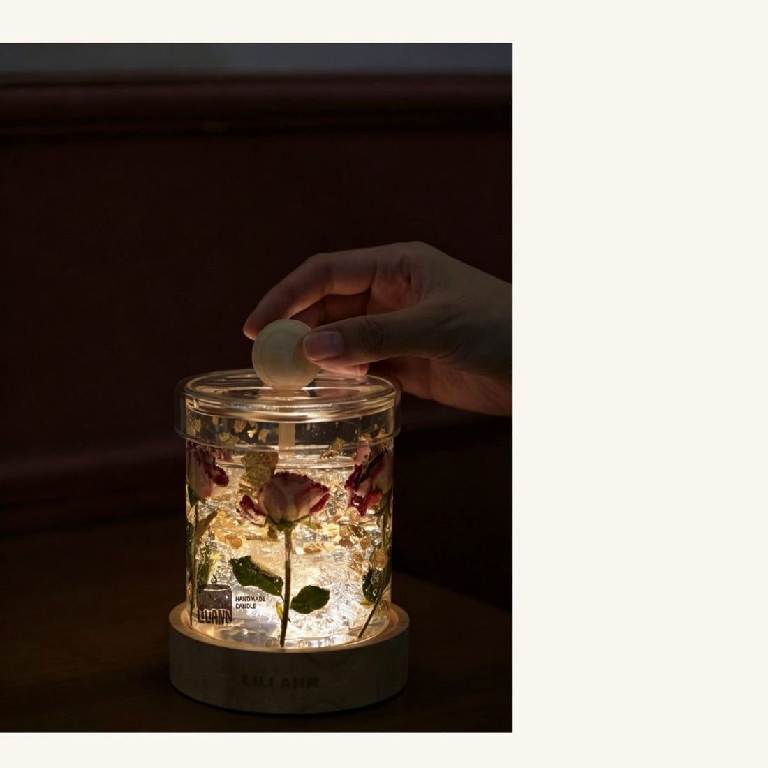 Gold Rose Decorative Gel Candle – Refillable Home Fragrance, Rose Nectar - home decor | LILIANNOBJECT