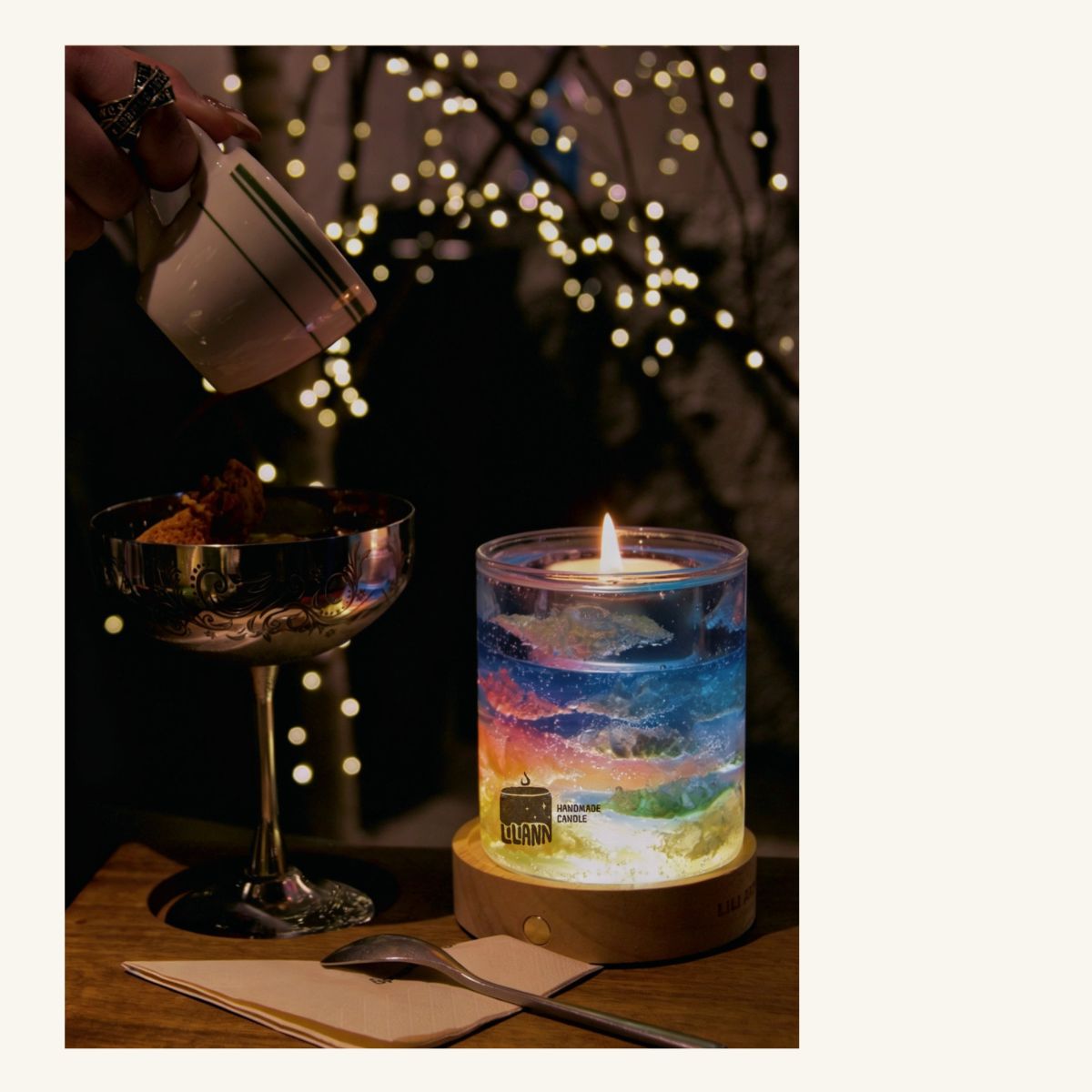 Dawn Garden Decorative Gel Candle – Refillable Home Fragrance, Morning Bloom - home decor | LILIANNOBJECT
