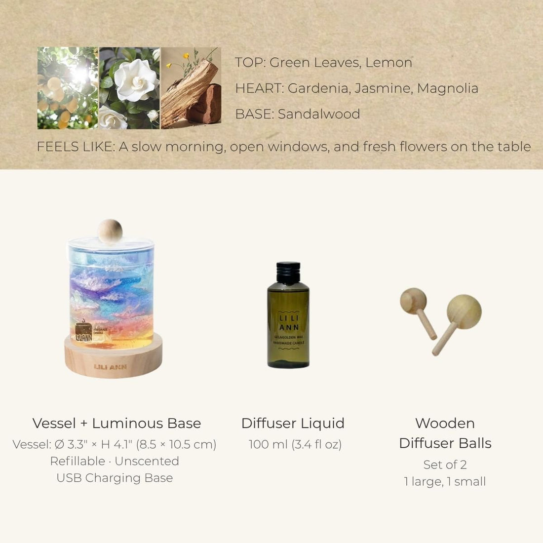 Dawn Garden Decorative Gel Candle – Refillable Home Fragrance, Morning Bloom - home decor | LILIANNOBJECT