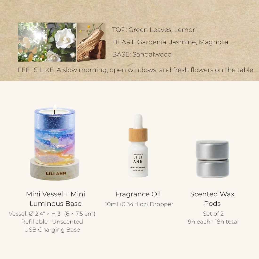 Dawn Garden Decorative Gel Candle – Refillable Home Fragrance, Morning Bloom - home decor | LILIANNOBJECT