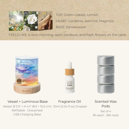 Dawn Garden Decorative Gel Candle – Refillable Home Fragrance, Morning Bloom - home decor | LILIANNOBJECT