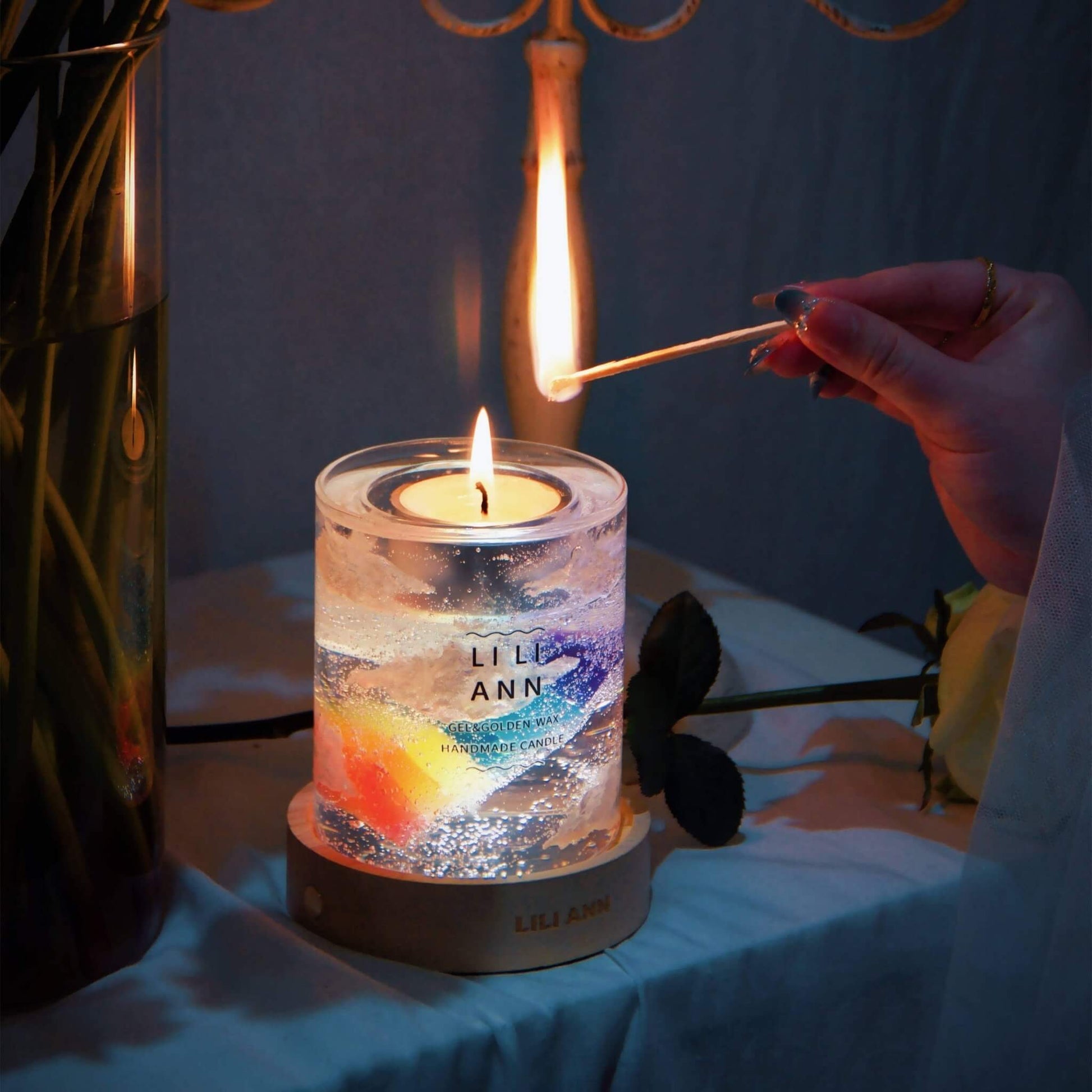 Lighting the wick of The Gel Object .04. A study in light and color physics for the home.