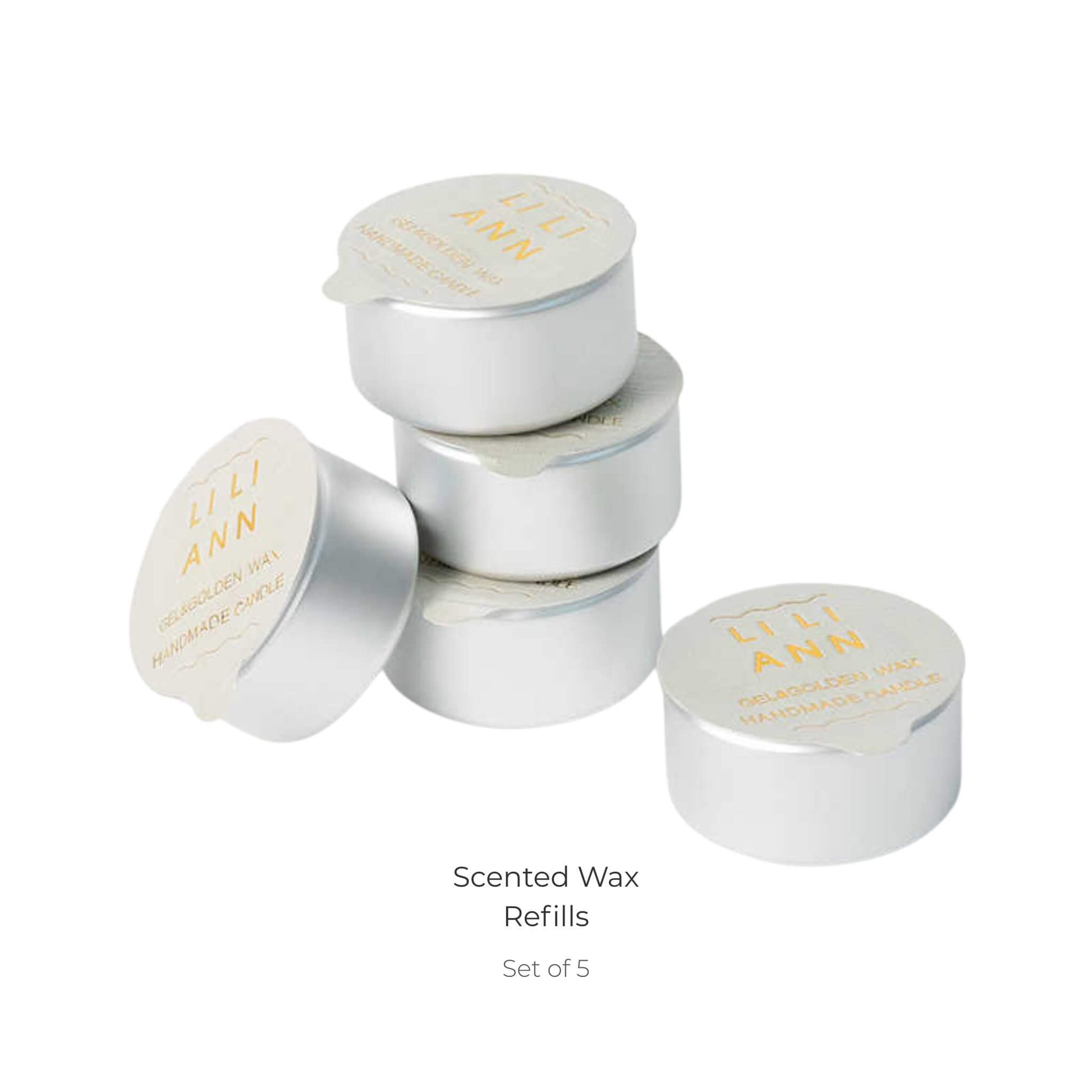Scented Wax Refills for Butterfly Breath (Set of 5). Aluminium capsules containing notes of Jasmine and Bergamot.