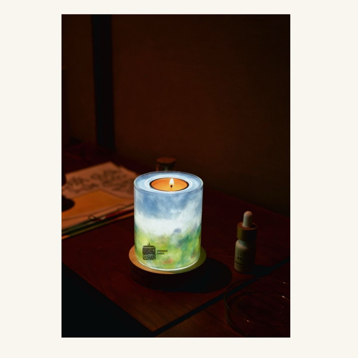 Monet Decorative Gel Candle – Refillable Home Fragrance, Citrus Mint - home decor | LILIANNOBJECT