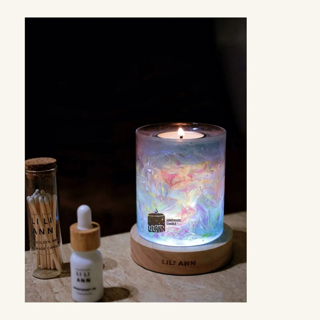 Prism Decorative Gel Candle – Refillable Home Fragrance, Velvet Nectar - home decor | LILIANNOBJECT