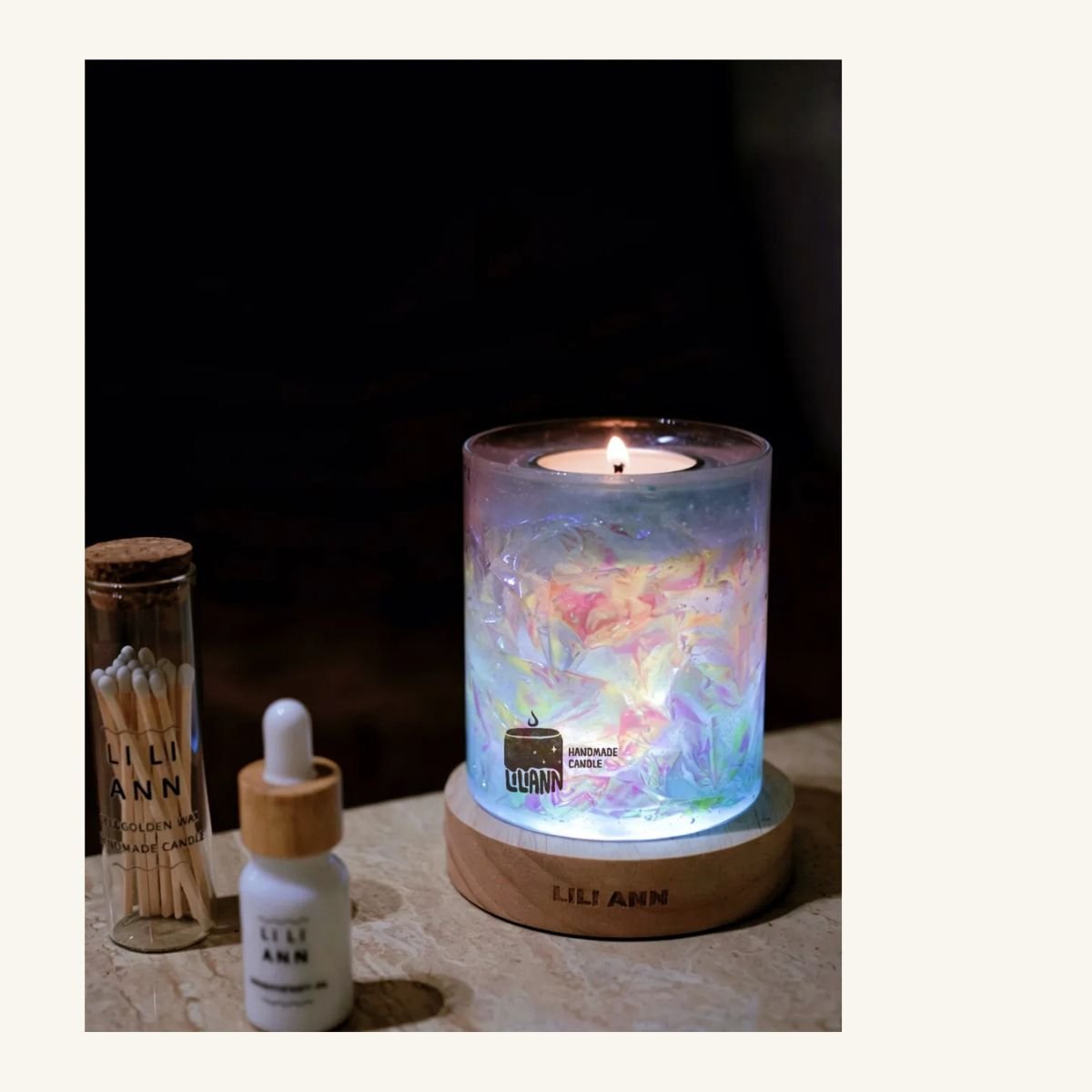 Prism Decorative Gel Candle – Refillable Home Fragrance, Velvet Nectar - home decor | LILIANNOBJECT