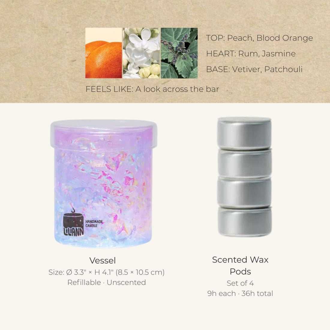 Prism Decorative Gel Candle – Refillable Home Fragrance, Velvet Nectar - home decor | LILIANNOBJECT