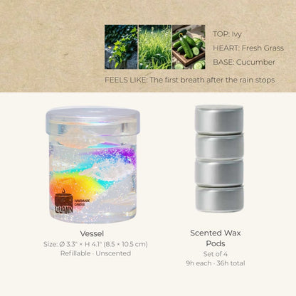 Rainbow Decorative Gel Candle – Refillable Home Fragrance, After the Rain - home decor | LILIANNOBJECT