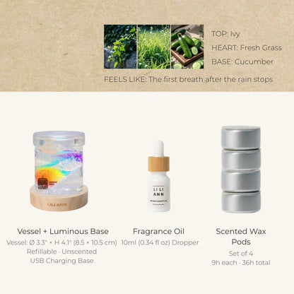 Rainbow Decorative Gel Candle – Refillable Home Fragrance, After the Rain - home decor | LILIANNOBJECT