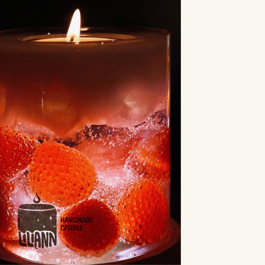 Strawberry Decorative Gel Candle – Refillable Home Fragrance, Berry Vanilla - home decor | LILIANNOBJECT