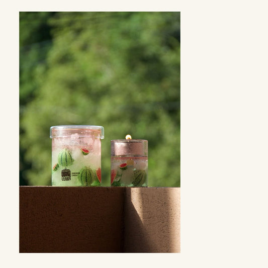 Watermelon Decorative Gel Candle – Refillable Home Fragrance, Watermelon Granita - home decor | LILIANNOBJECT
