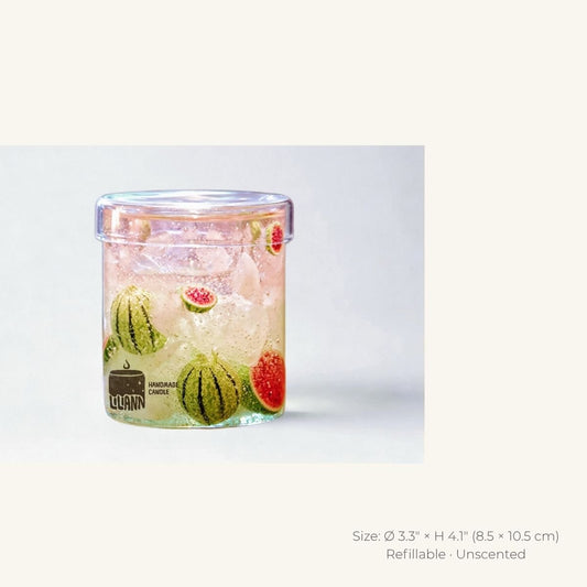 Watermelon Decorative Gel Candle – Refillable Home Fragrance, Watermelon Granita - home decor | LILIANNOBJECT